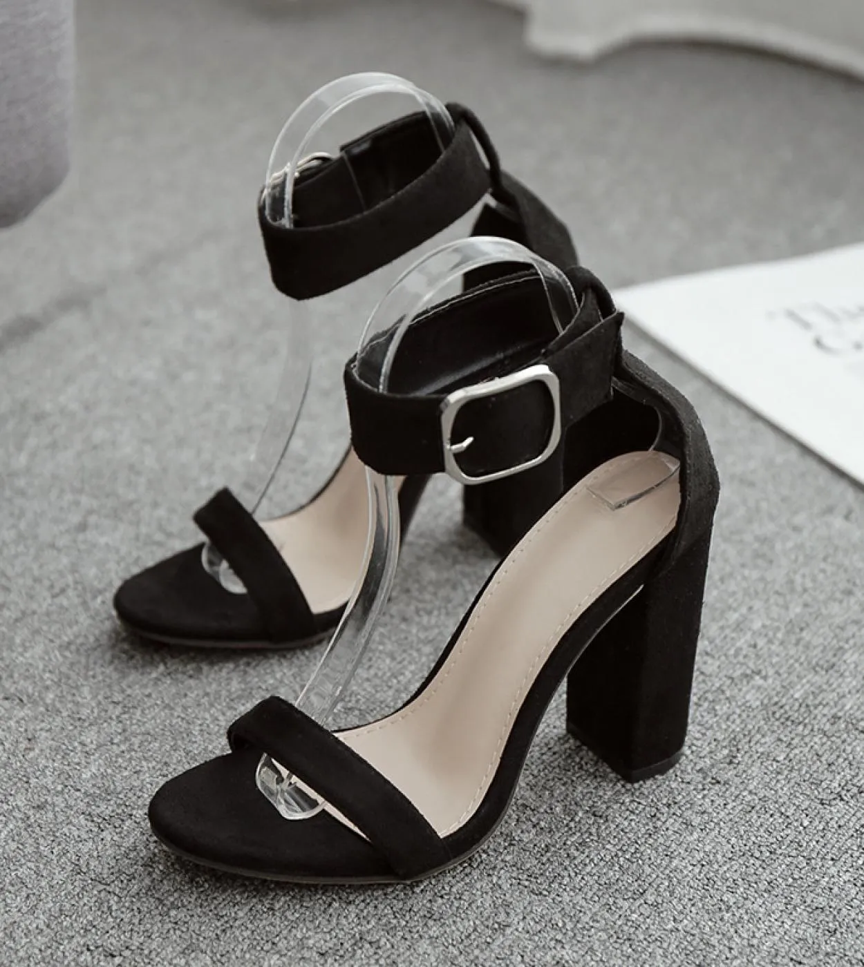 Women's Snakeskin High Heels Sandals Summer Fashion Pumps with Pu Buckle Strap