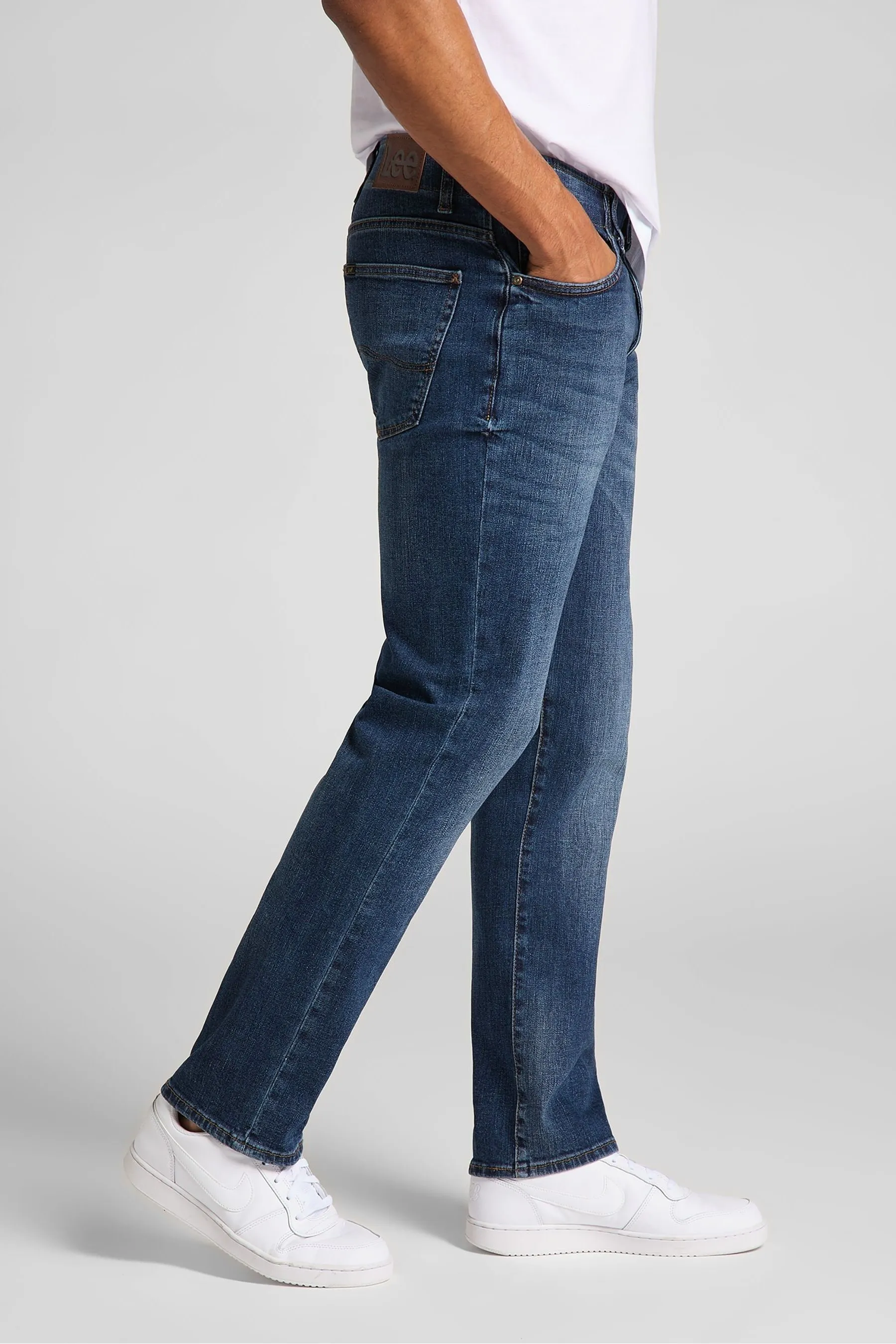 Straight Fit Moccasin Effect Jeans by Lee Denim