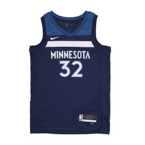 NBA Dri-Fit Swingman Jersey Icon Edition 22 No 32 Karl-Anthony Towns Mintim College Navy Basketball Tank Top Men