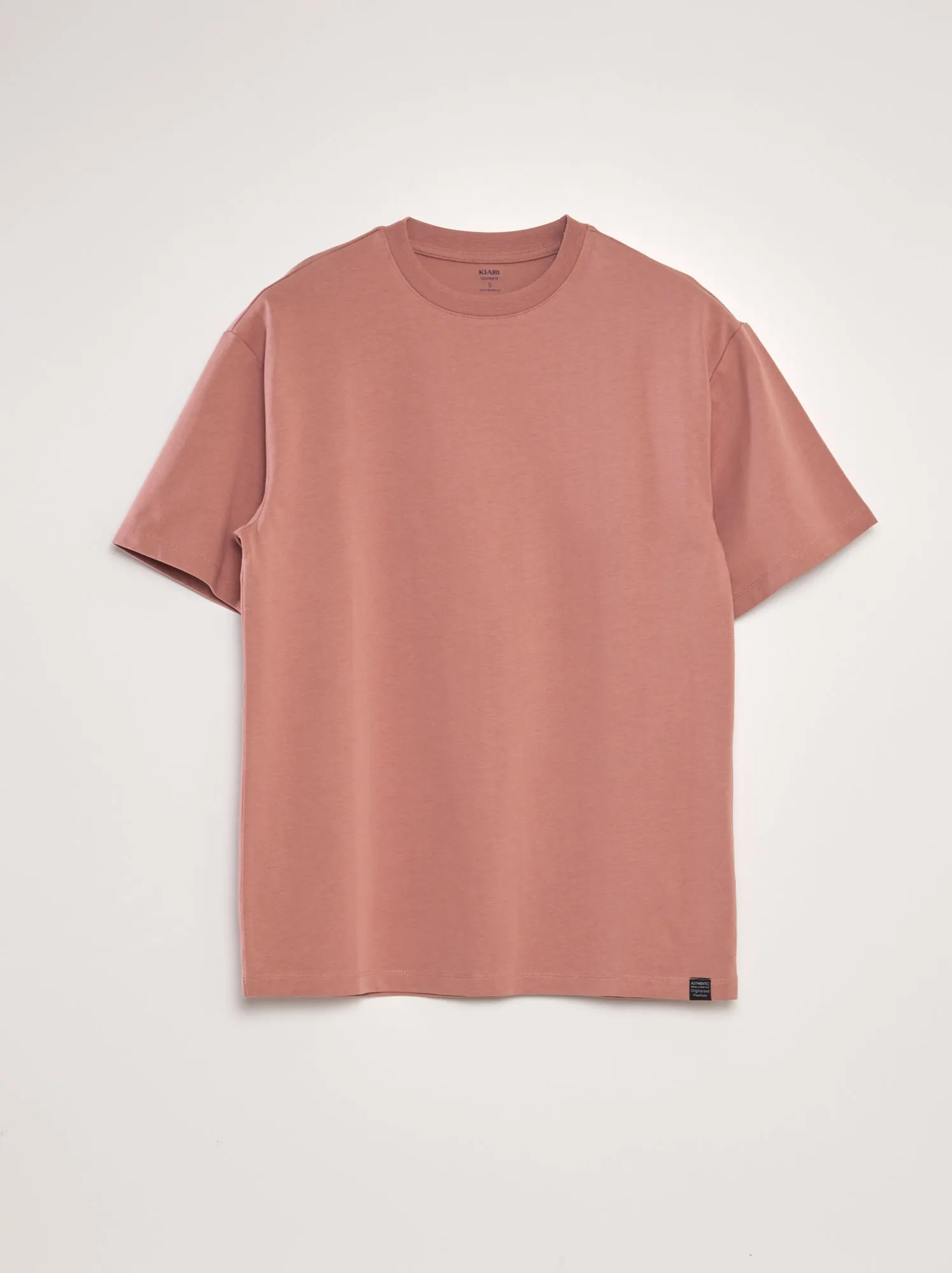 Pink Solid Cotton T-shirt