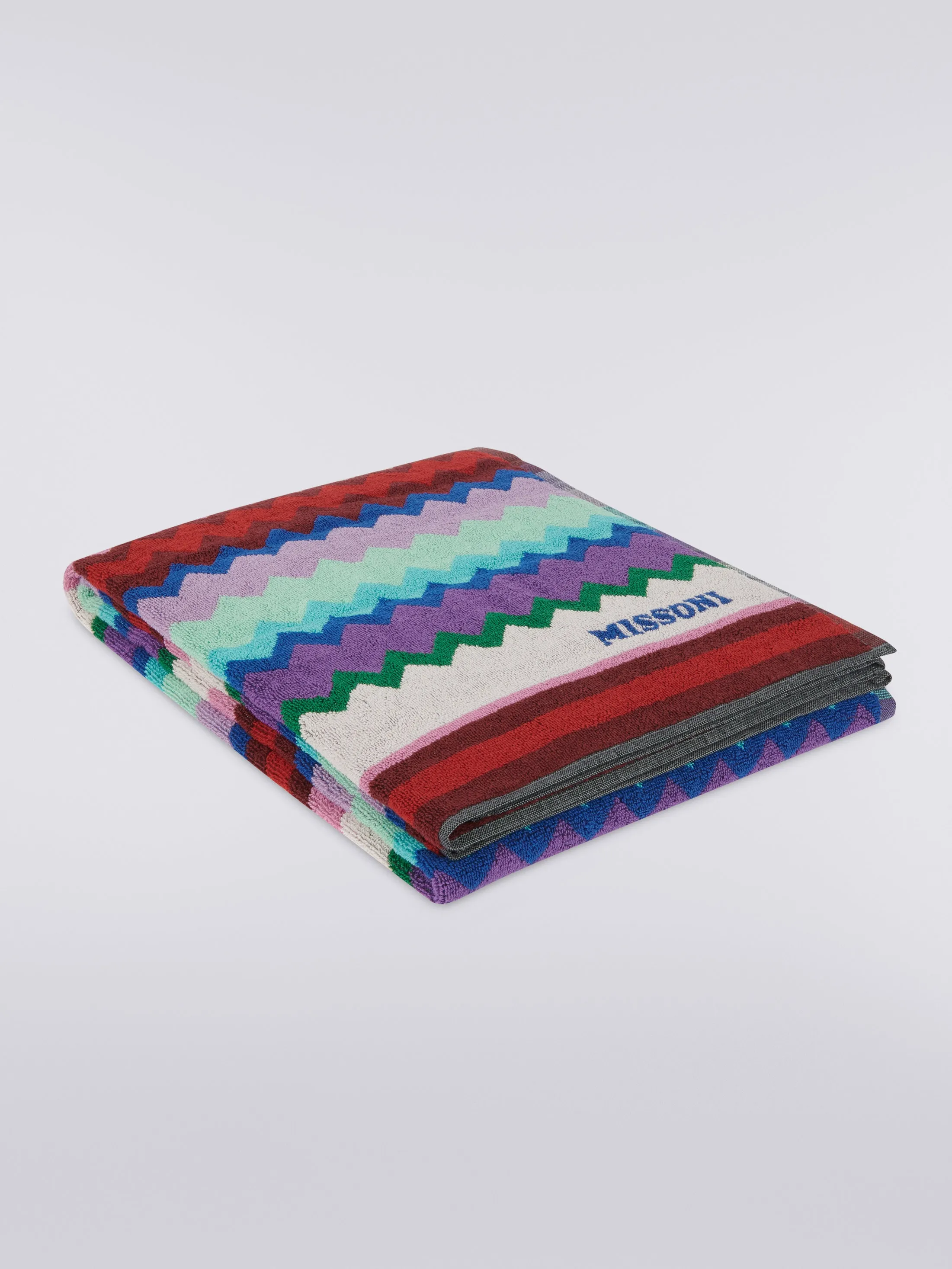 Telo mare Chantal 100x180 cm in spugna di cotone chevron